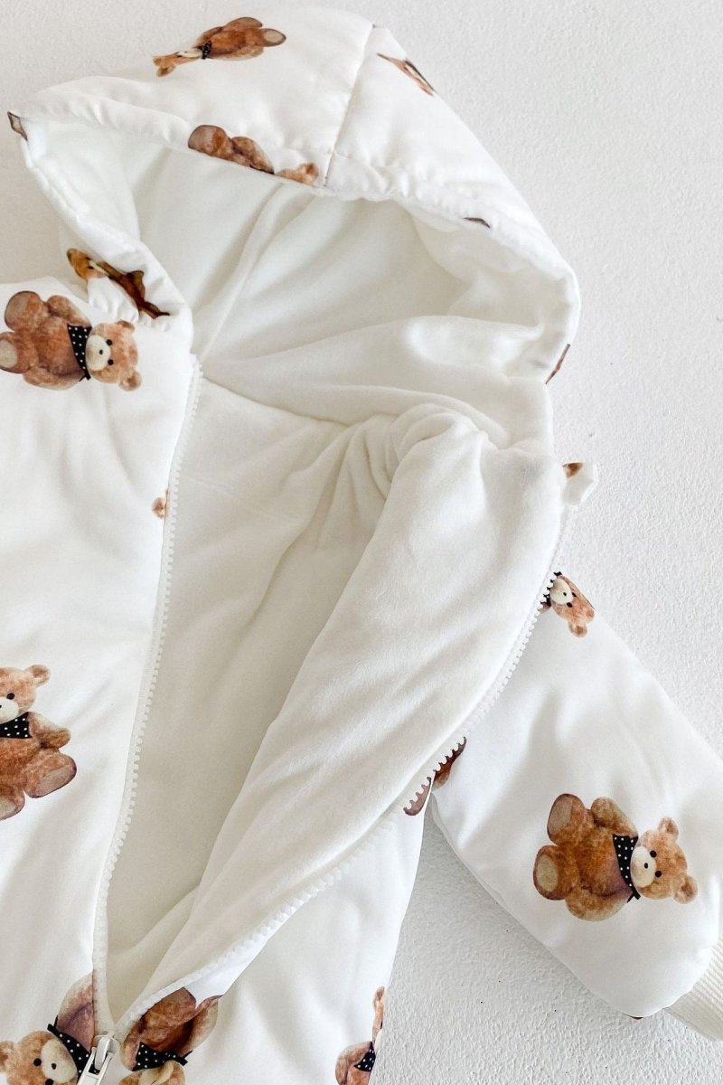 The Bear Puffer Suit with Hood - 0-6 M - Pramsuits