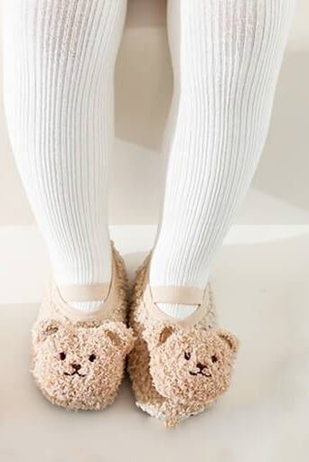 The Beige Bear Strap Slippers - Slippers