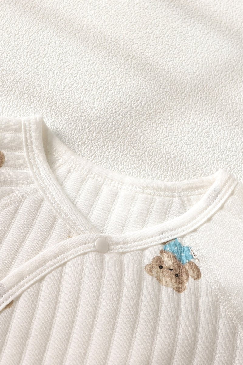 The Charming Bear Boucle Wrap Baby Grow Romper - 0-3 M - Rompers