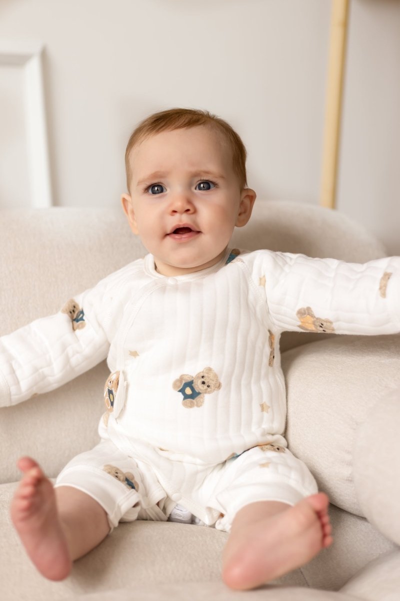 The Charming Bear Boucle Wrap Baby Grow Romper - Rompers