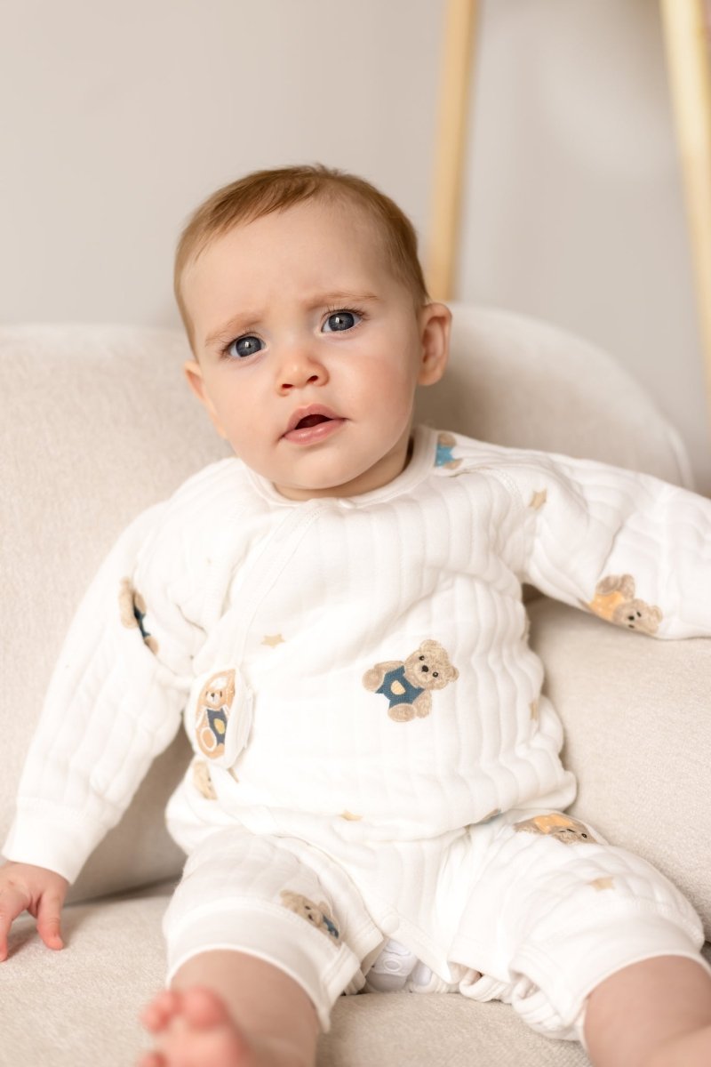 The Charming Bear Boucle Wrap Baby Grow Romper - Rompers
