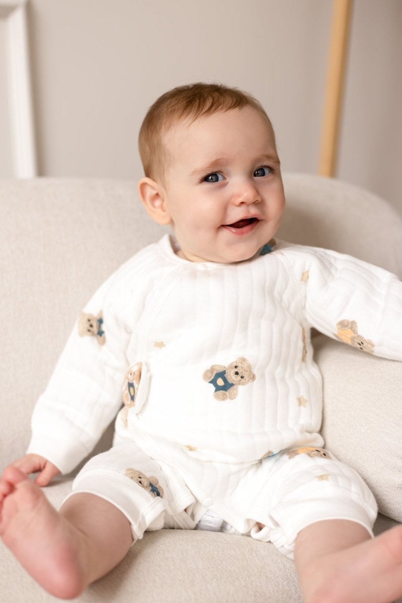 The Charming Bear Boucle Wrap Baby Grow Romper - Rompers