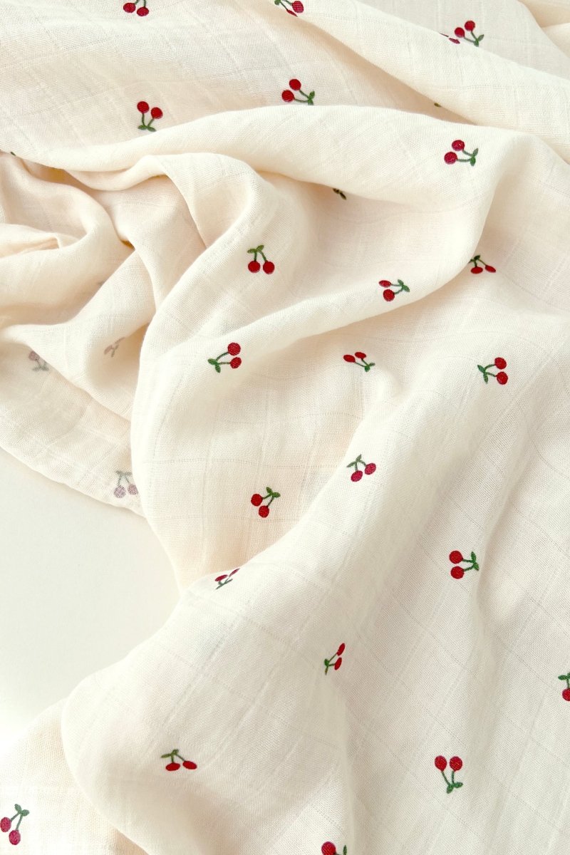 The Cherry Muslin Blanket Swaddle - Blankets