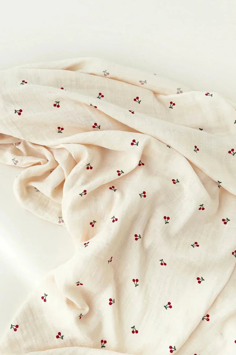The Cherry Muslin Blanket Swaddle - Blankets