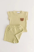 The Coloured Bear 2 Piece T-Shirt & Shorts Set - GREEN / 6-12 M - Outfit Sets