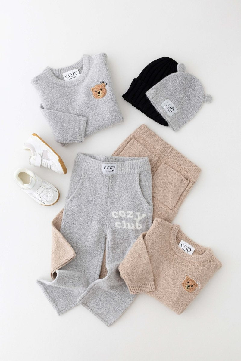 The Cozy Cub Knit Set Grey Set - Tracksuits