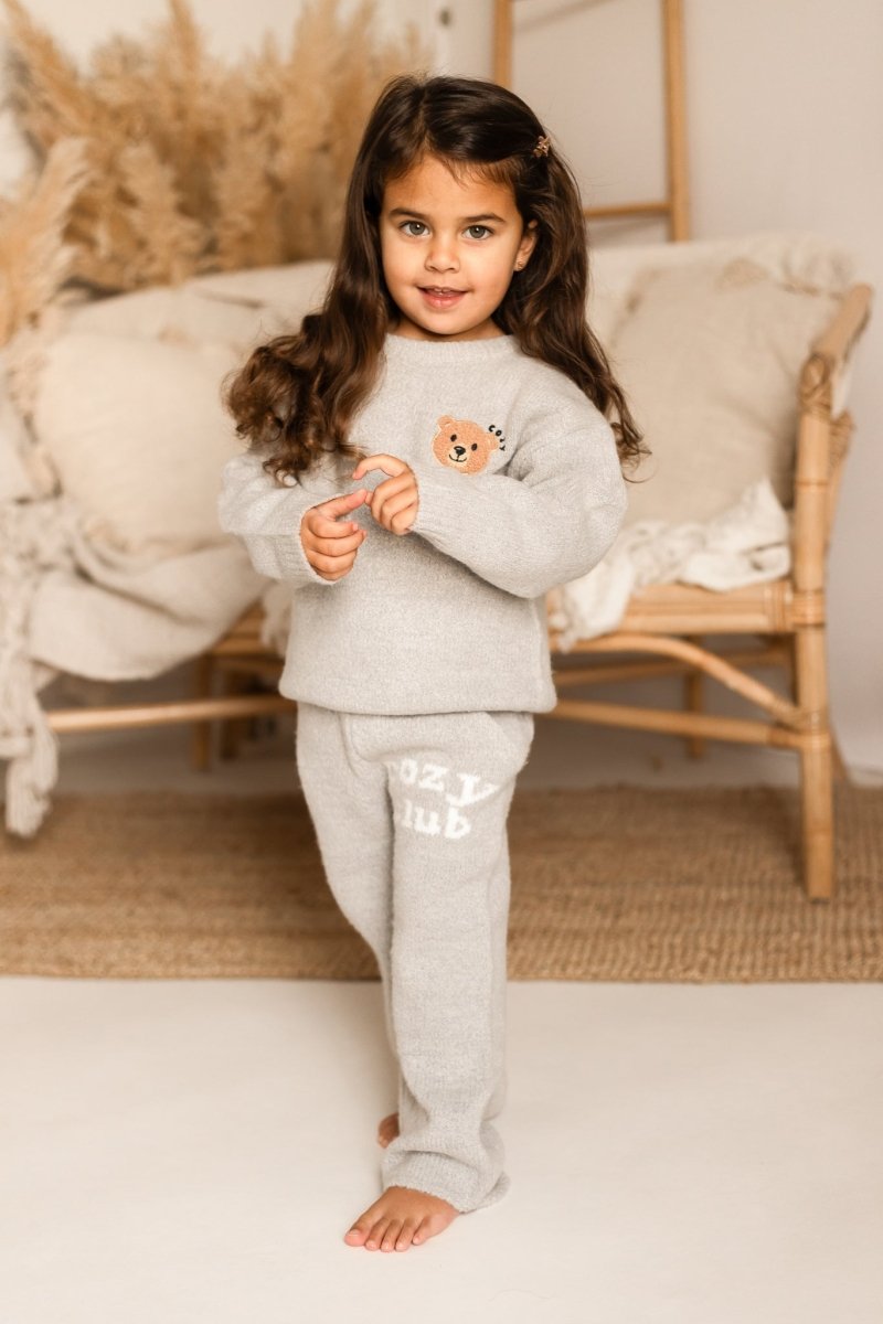 The Cozy Cub Knit Set Grey Set - Tracksuits