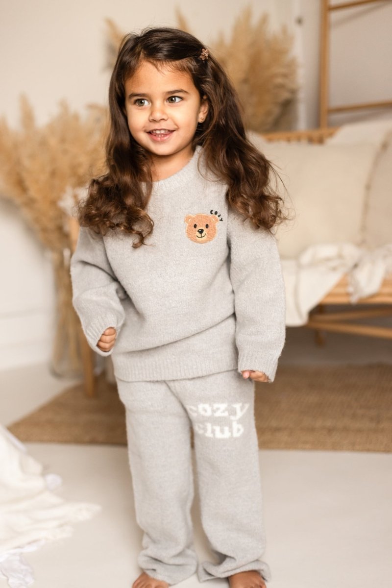 The Cozy Cub Knit Set Grey Set - Tracksuits