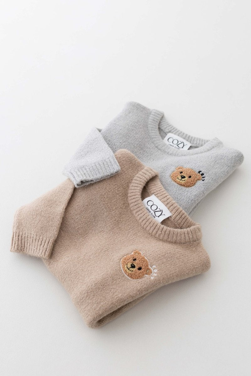 The Cozy Cub Knit Set Taupe Brown - Tracksuits