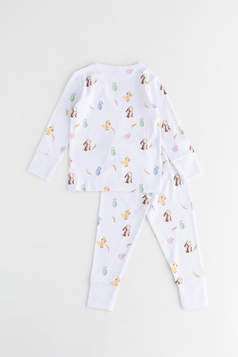 The COZY Hop Ribbed Cotton Two-Piece Set Long Sleeve Pyjamas - Pyjamas