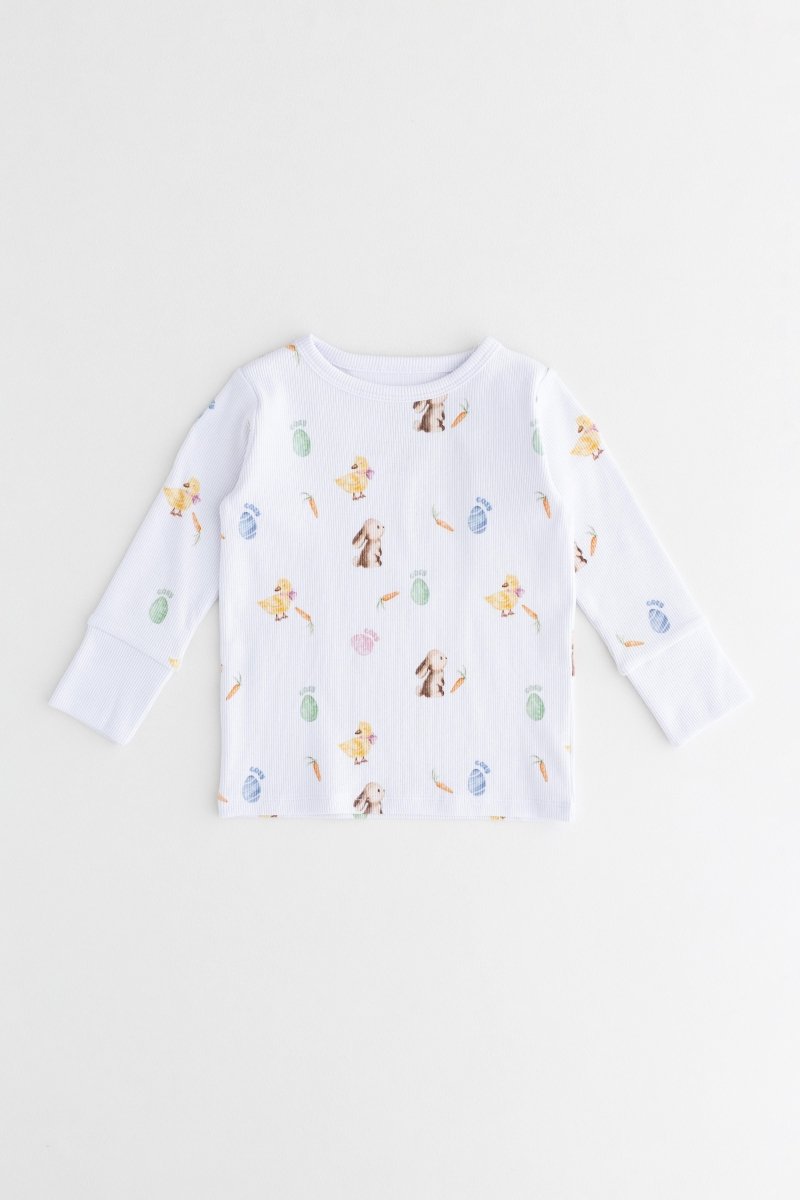 The COZY Hop Ribbed Cotton Two-Piece Set Long Sleeve Pyjamas - Pyjamas