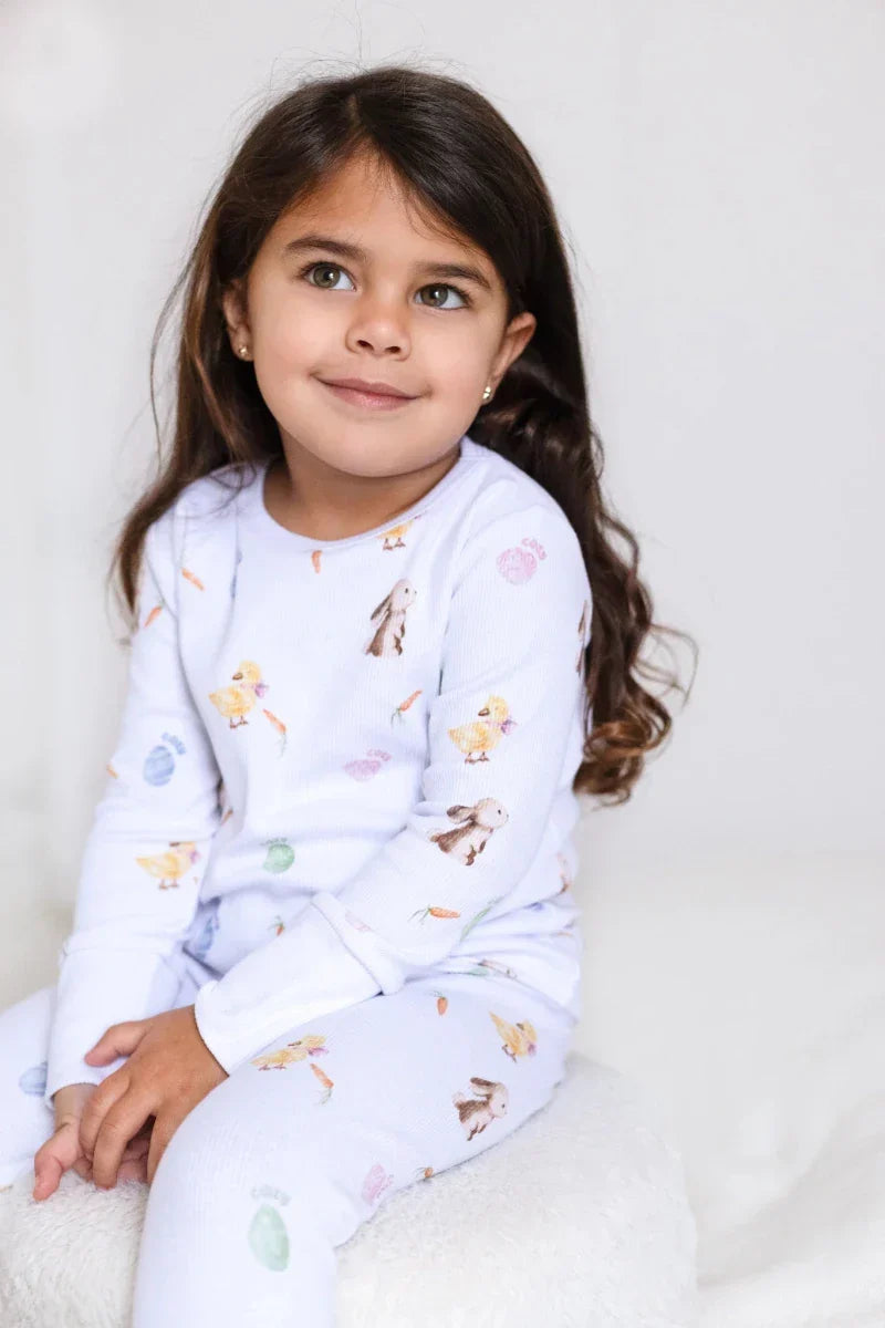 The COZY Hop Ribbed Cotton Two-Piece Set Long Sleeve Pyjamas - Pyjamas