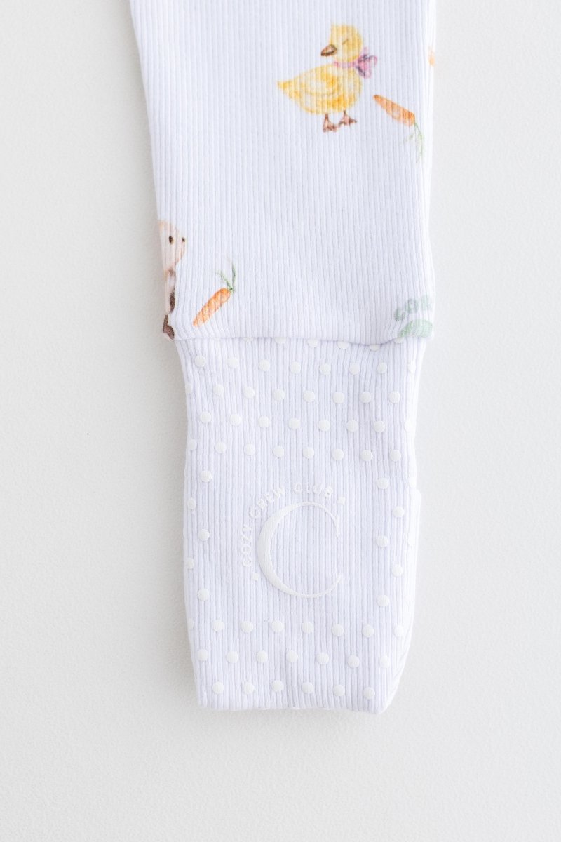 The COZY Hop Sleepsuit Ribbed Cotton Zip One Piece - Sleepsuits
