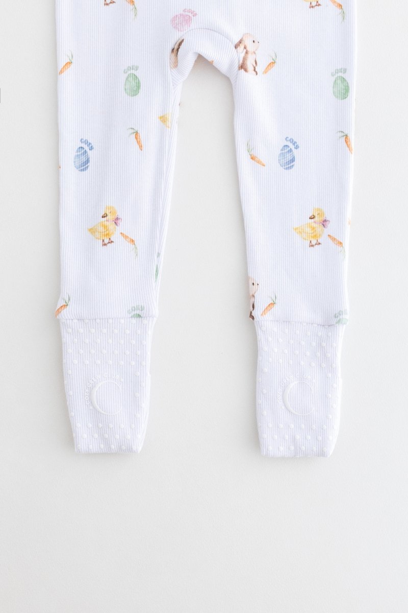 The COZY Hop Sleepsuit Ribbed Cotton Zip One Piece - Sleepsuits