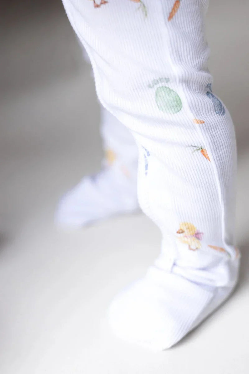 The COZY Hop Sleepsuit Ribbed Cotton Zip One Piece - Sleepsuits