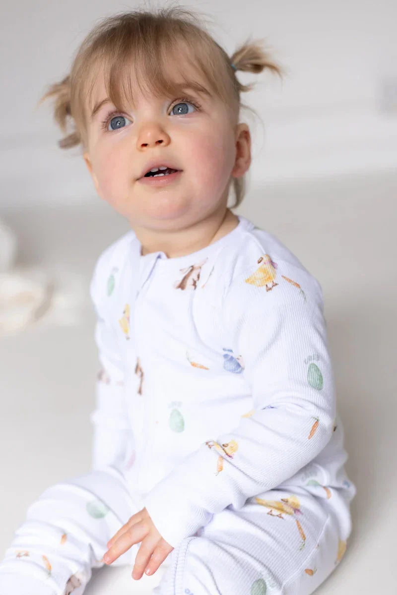 The COZY Hop Sleepsuit Ribbed Cotton Zip One Piece - Sleepsuits