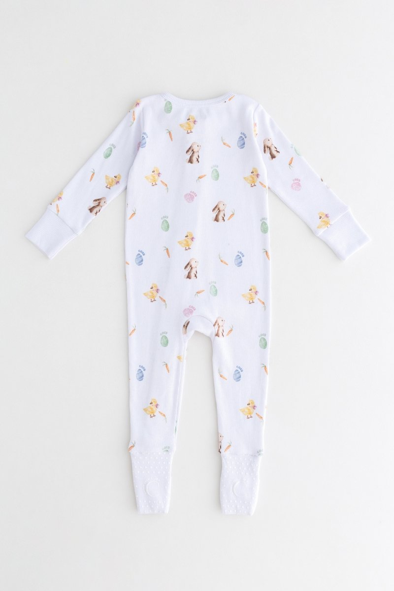 The COZY Hop Sleepsuit Ribbed Cotton Zip One Piece - Sleepsuits