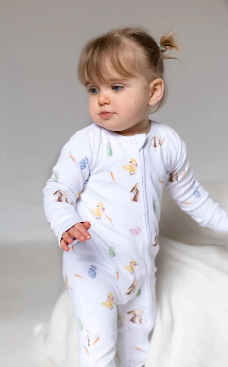 The COZY Hop Sleepsuit Ribbed Cotton Zip One Piece - Sleepsuits