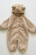 The Fur Bear Knitted Hooded Pramsuit - Cream / 0-6 M - Pramsuits