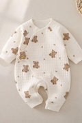 The Happy Bear Boucle Wrap Baby Grow Romper - Rompers