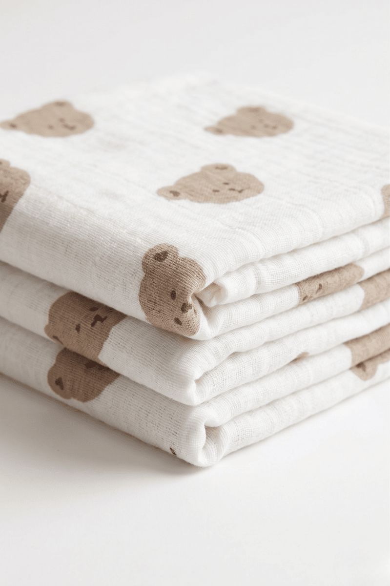 The Happy Bear Muslin Blanket Swaddle - Blankets