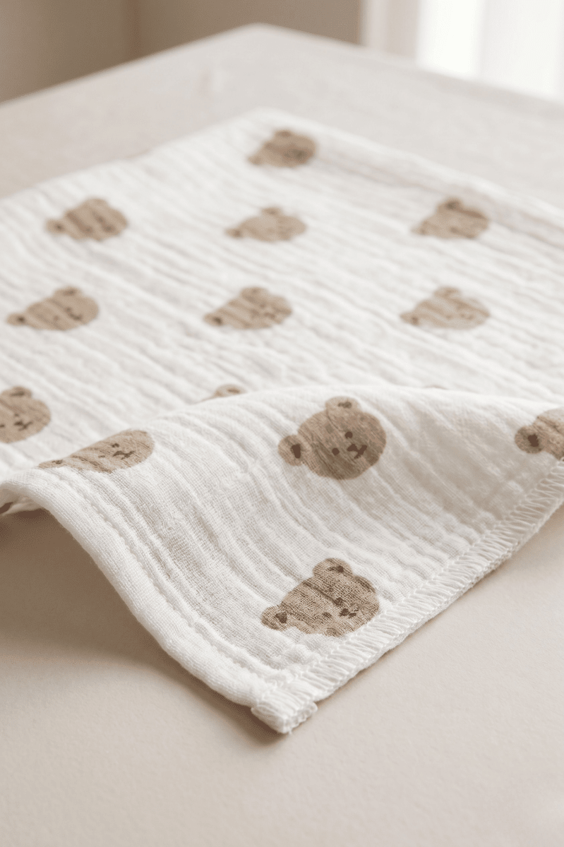 The Happy Bear Muslin Blanket Swaddle - Blankets
