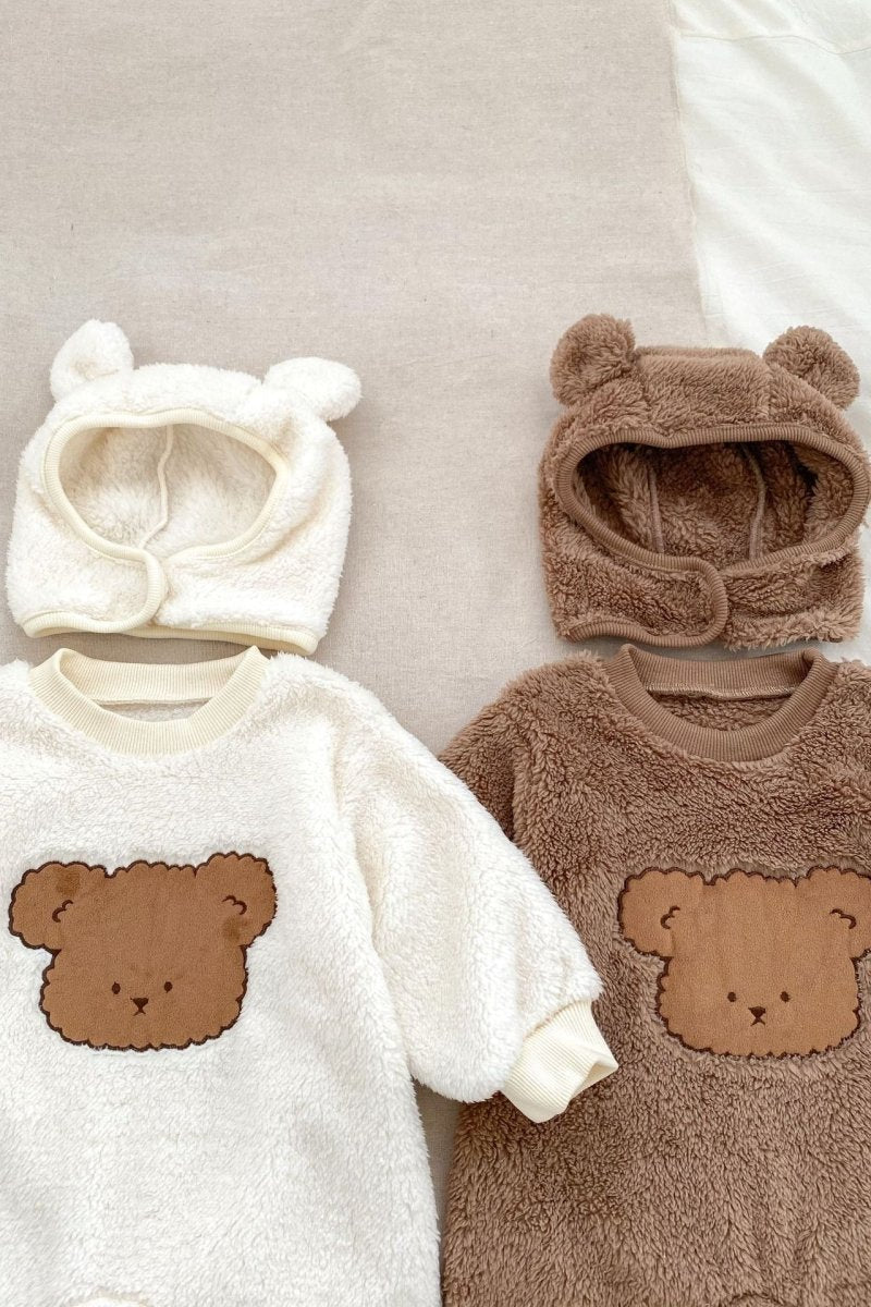 The Love Fur Bear Knitted Hooded Pramsuit - Pramsuits