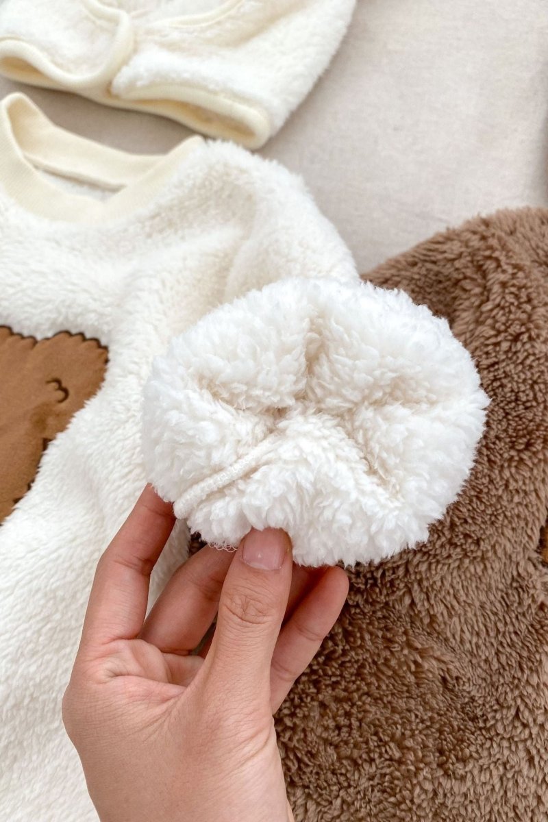 The Love Fur Bear Knitted Hooded Pramsuit - Pramsuits
