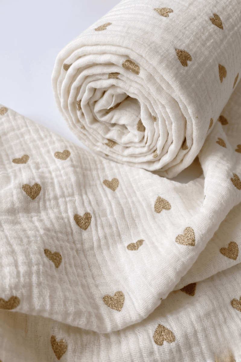 The Love Heart Muslin Blanket Swaddle - Blankets
