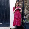 The Midi Breastfeeding Dress - Red Leopard - Apparel & Accessories