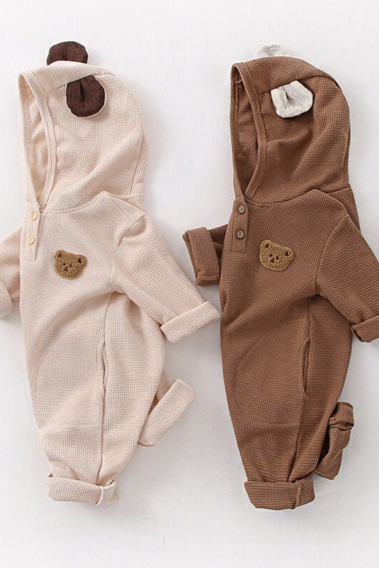 The Pointy Bear Knitted Hooded Playsuit - Rompers