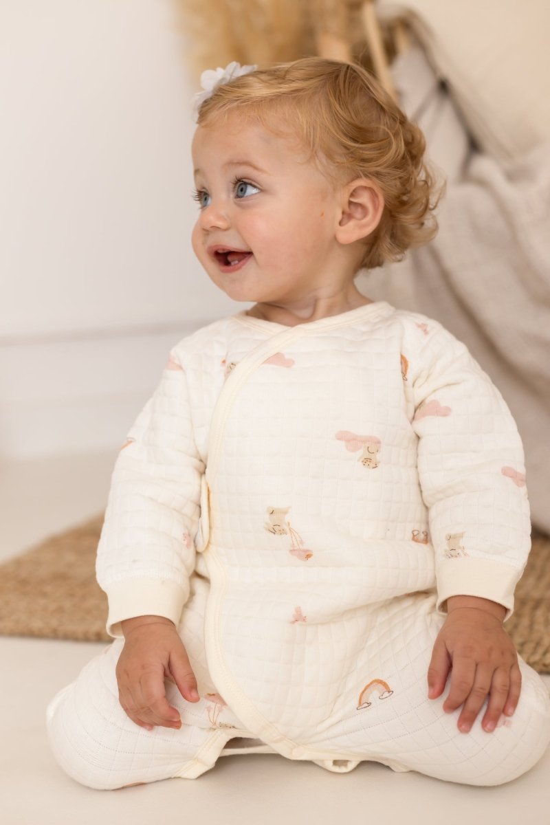 The Rainbow Boucle Wrap Baby Grow Romper - Rompers