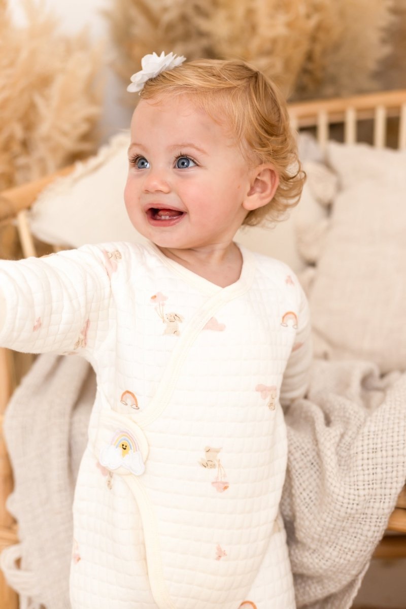 The Rainbow Boucle Wrap Baby Grow Romper - Rompers