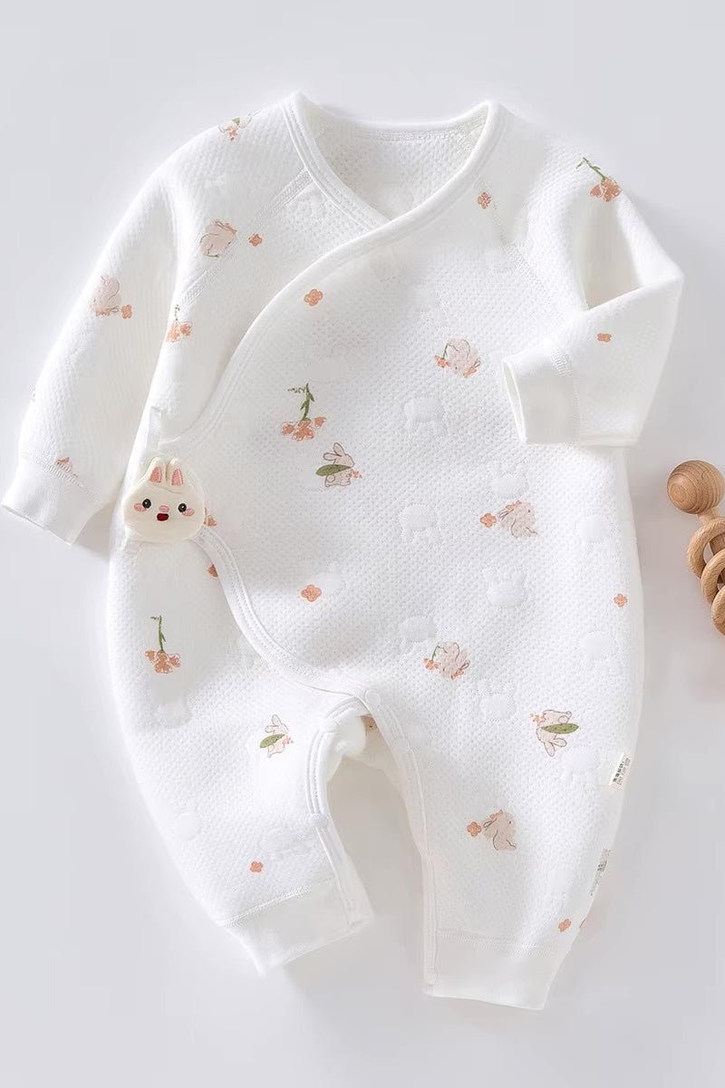 The Snuggle Bun Boucle Wrap Baby Grow Romper - Rompers