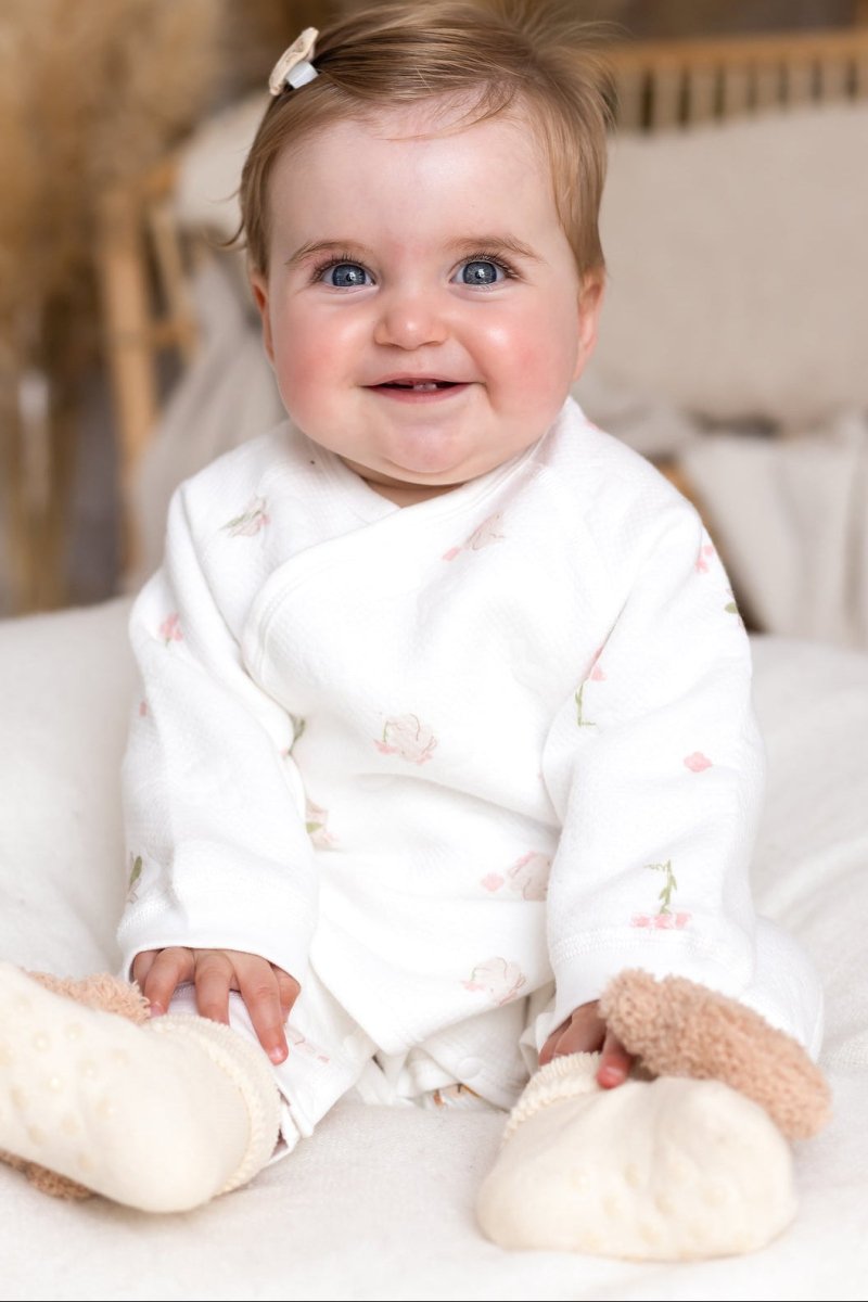 The Snuggle Bun Boucle Wrap Baby Grow Romper - Rompers