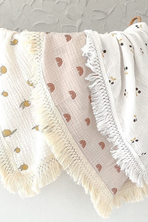 The Tassel Blanket Swaddle (Multiple Prints) - Blankets