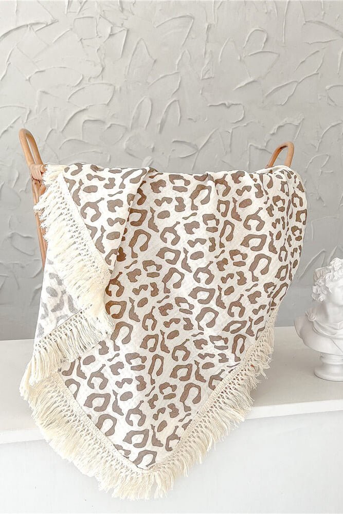 The Tassel Blanket Swaddle (Multiple Prints) - Leopard - Blankets