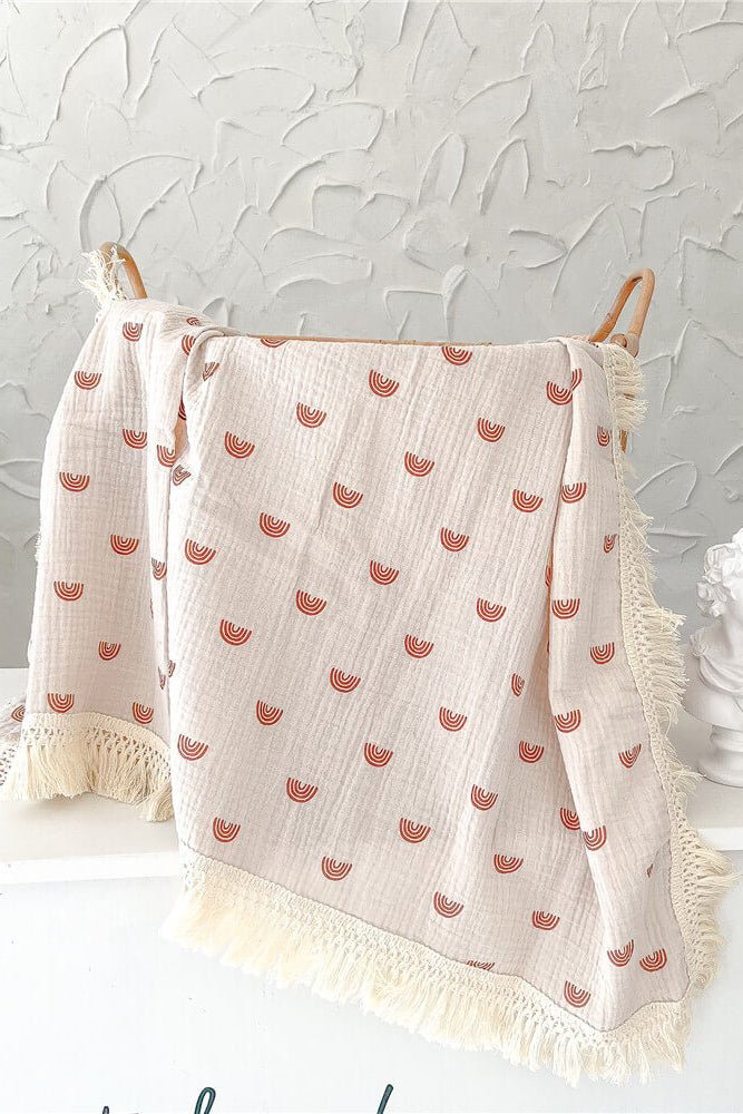 The Tassel Blanket Swaddle (Multiple Prints) - Rainbow - Blankets