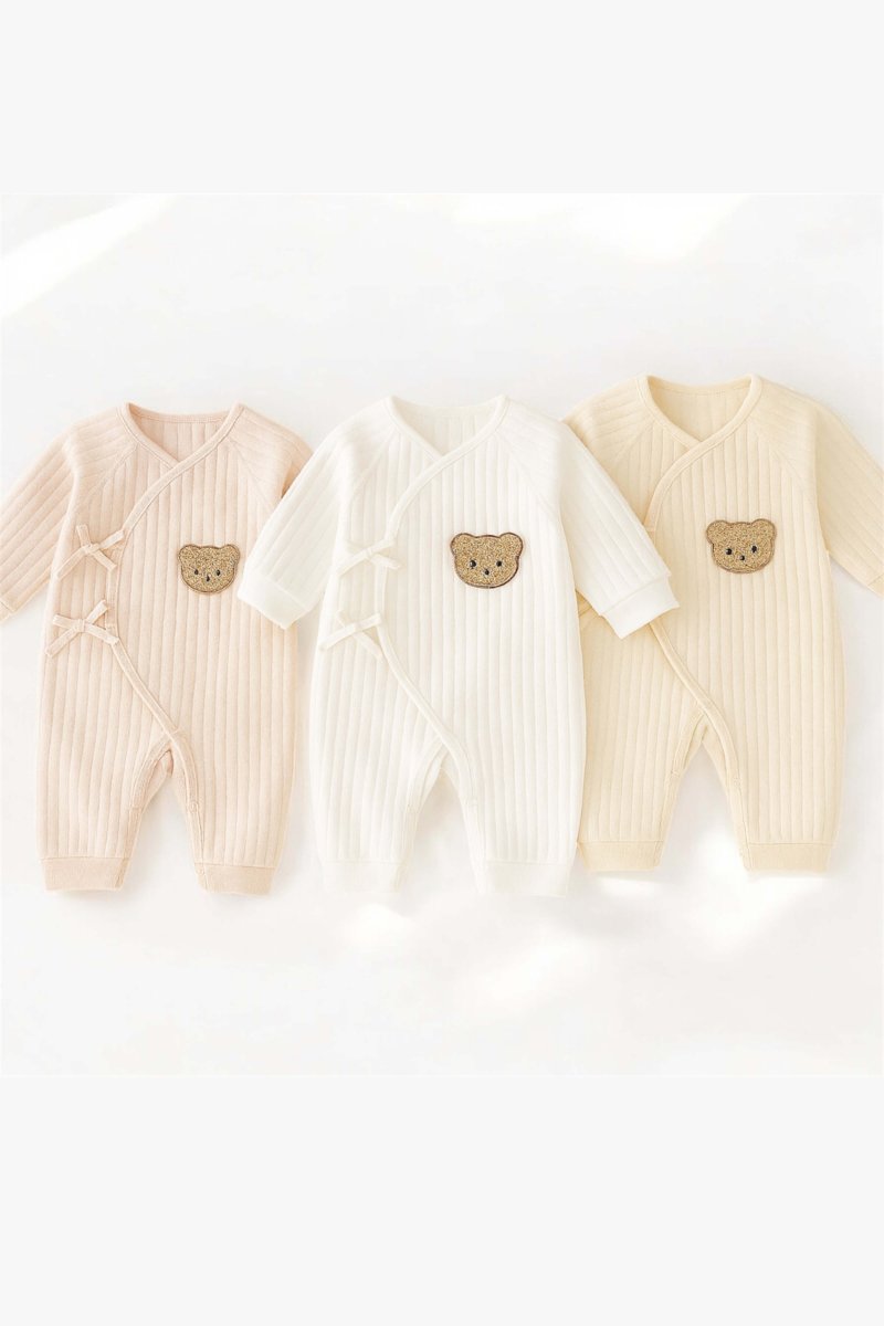 The Teddy Bear Boucle Wrap Baby Grow Romper - Rompers