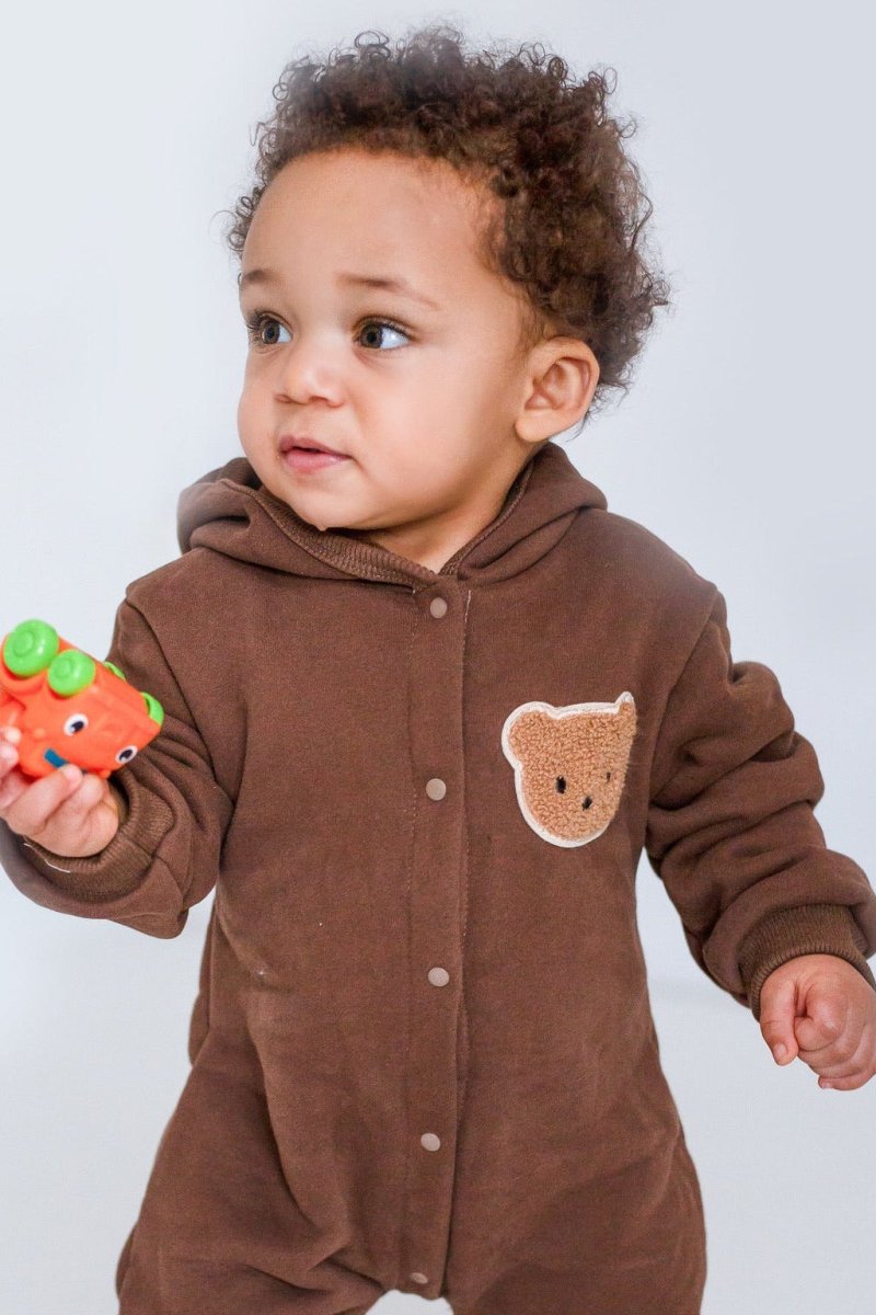 The Ultimate Bear Knitted Hooded Playsuit - Rompers