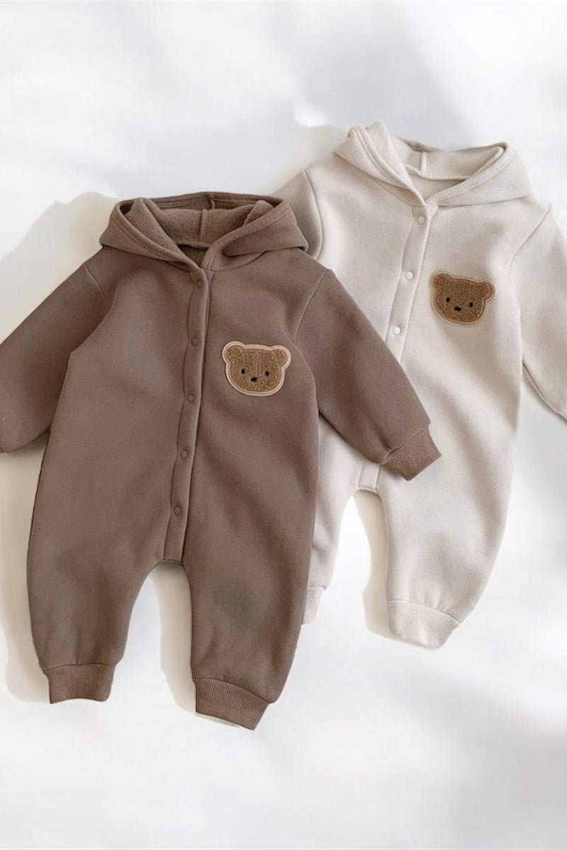 The Ultimate Bear Knitted Hooded Playsuit - Rompers