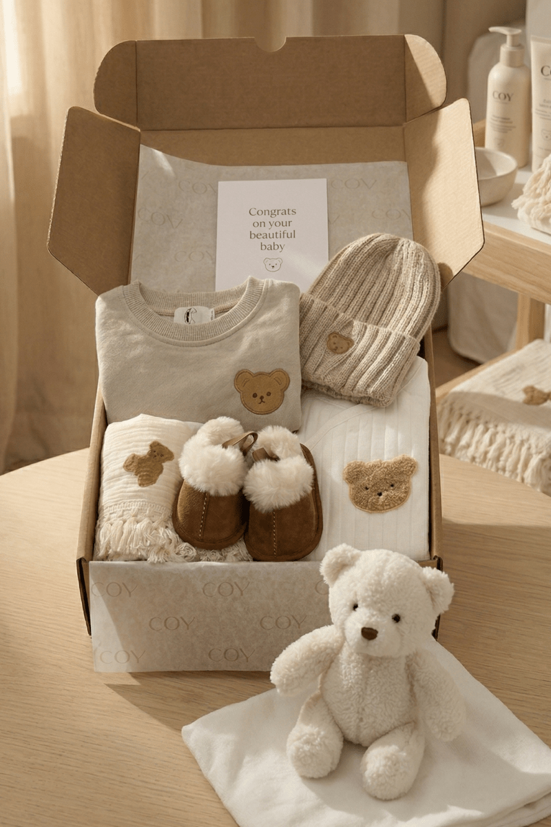 The VIP Cozy Boucle Baby Bear Personalised Gift Box - Gift Sets