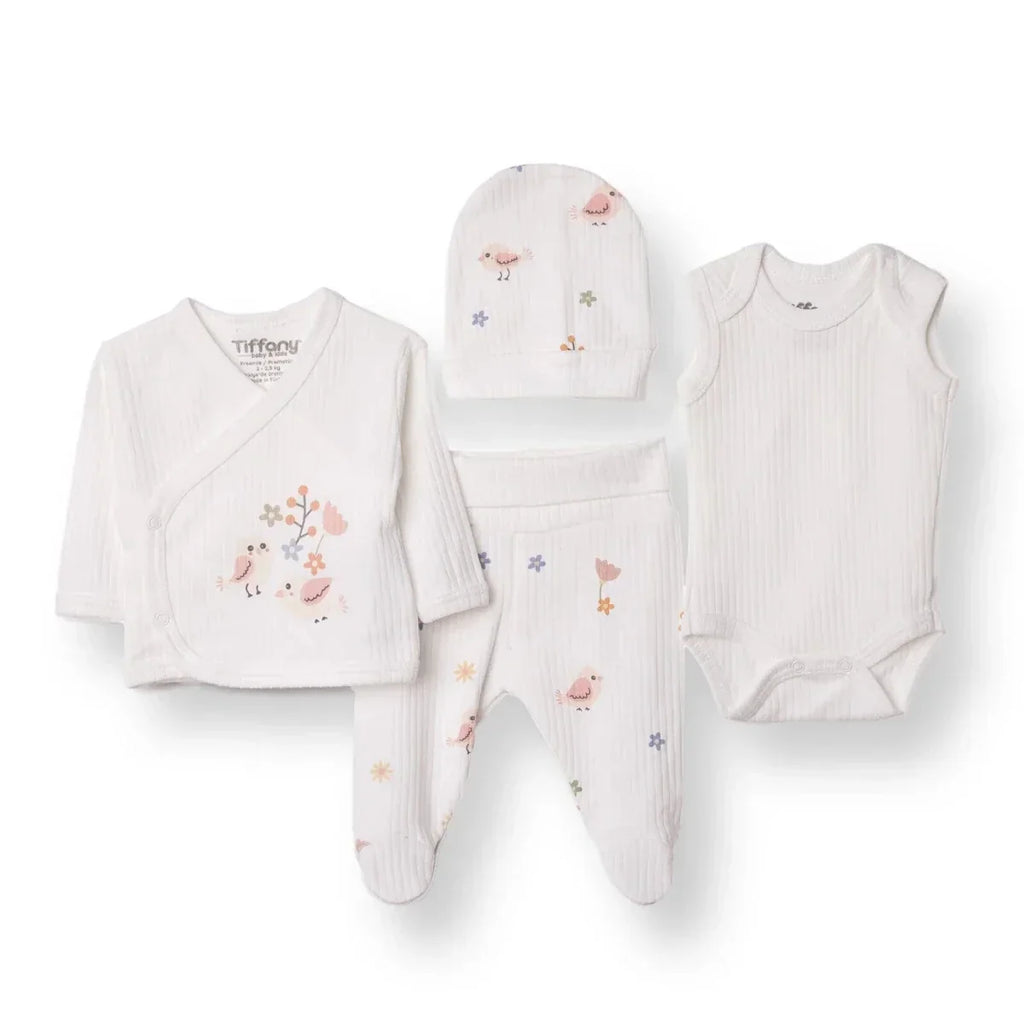 Tiffany 100% Cotton Tiny Baby Set - Ecru - Ecru / Premature - Premature & Tiny Baby Wear