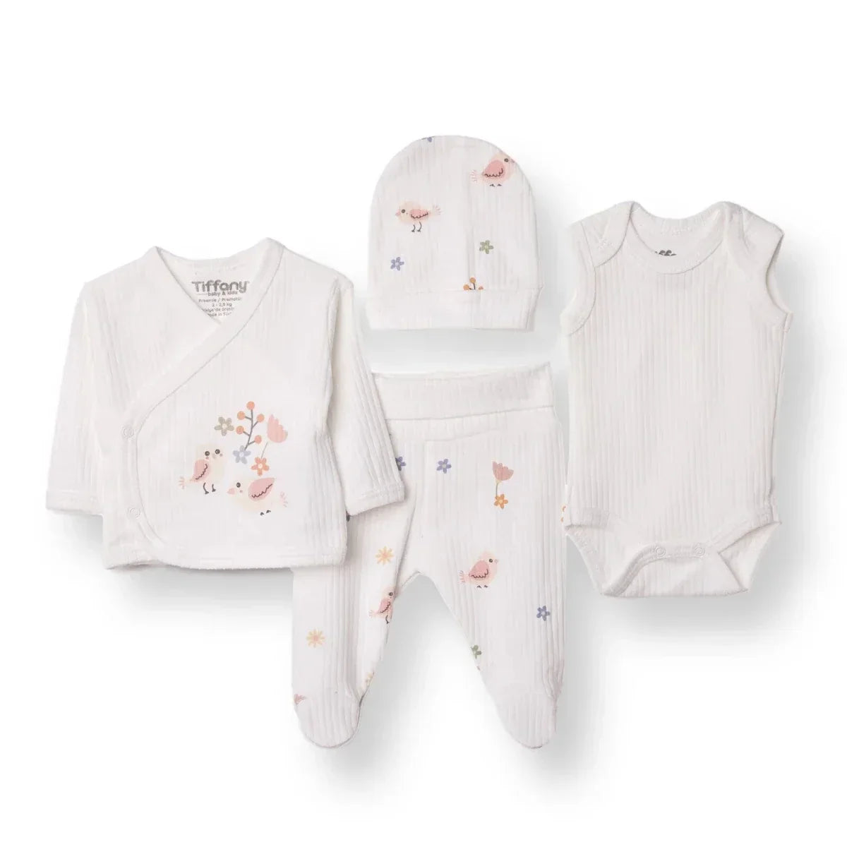 Tiffany 100% Cotton Tiny Baby Set - Ecru - Ecru / Premature - Premature & Tiny Baby Wear