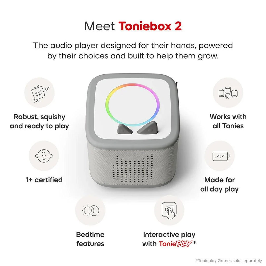 Tonies Toniebox 2 Starter Set with Creative Tonie Rubie - Moon Grey