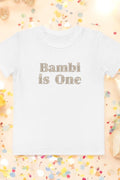 Turns One 1st Birthday T-Shirt Personalised Name - White / 1-2 Y - T-Shirts