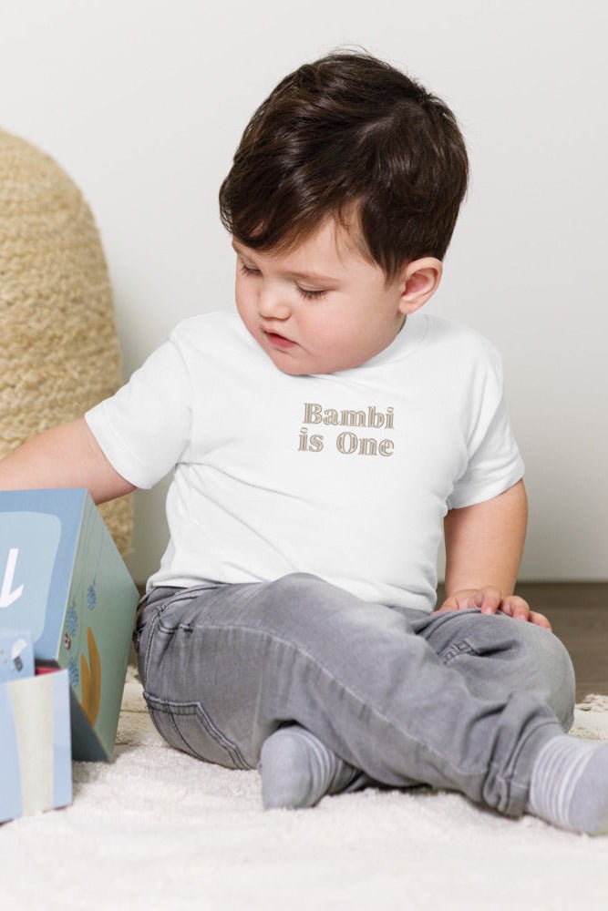 Turns One 1st Birthday T-Shirt Personalised Name - White / 1-2 Y - T-Shirts