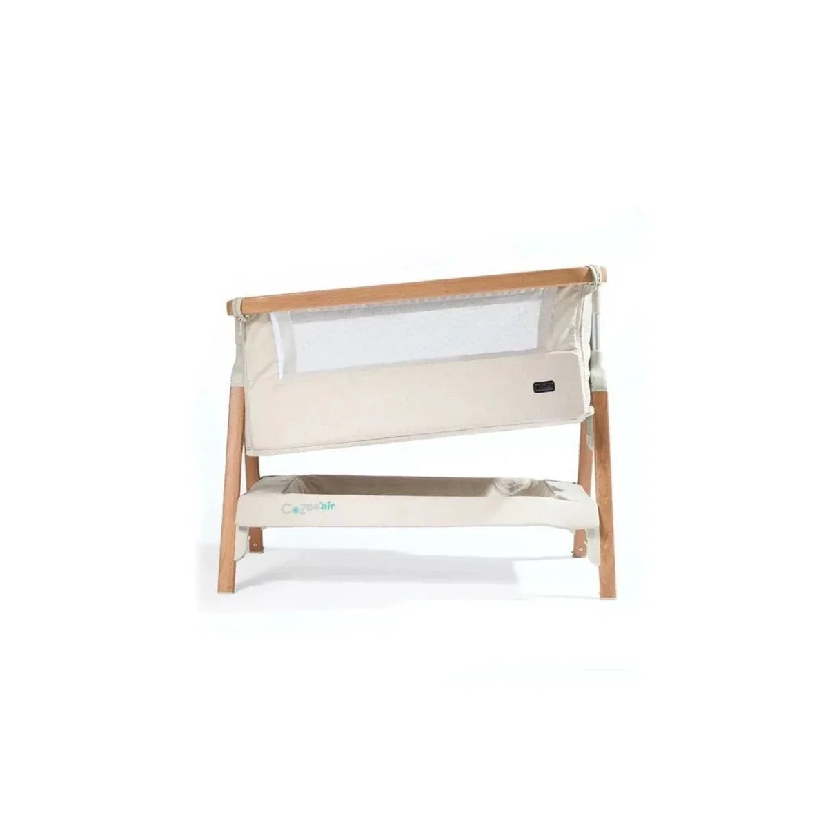 Tutti Bambini CoZee Air Bedside Crib - Scandinavian Walnut/Ecru - Scandinavian Walnut/Ecru - Baby Bedside Cribs