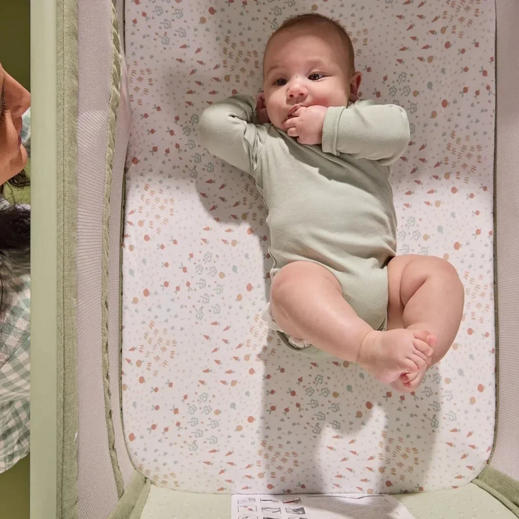 Tutti Bambini CoZee Zen Bedside Crib - Eucalyptus - Eucalyptus - Baby Bedside Cribs