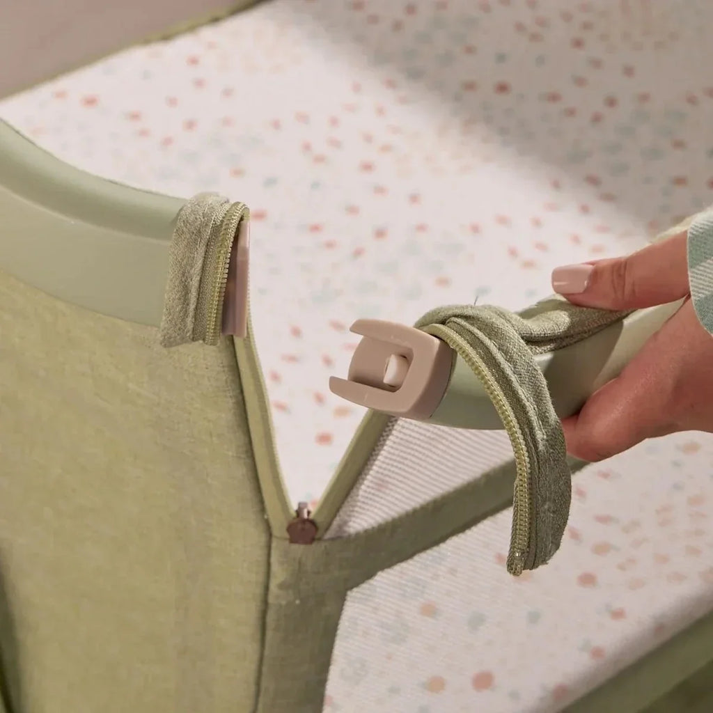 Tutti Bambini CoZee Zen Bedside Crib - Eucalyptus - Eucalyptus - Baby Bedside Cribs